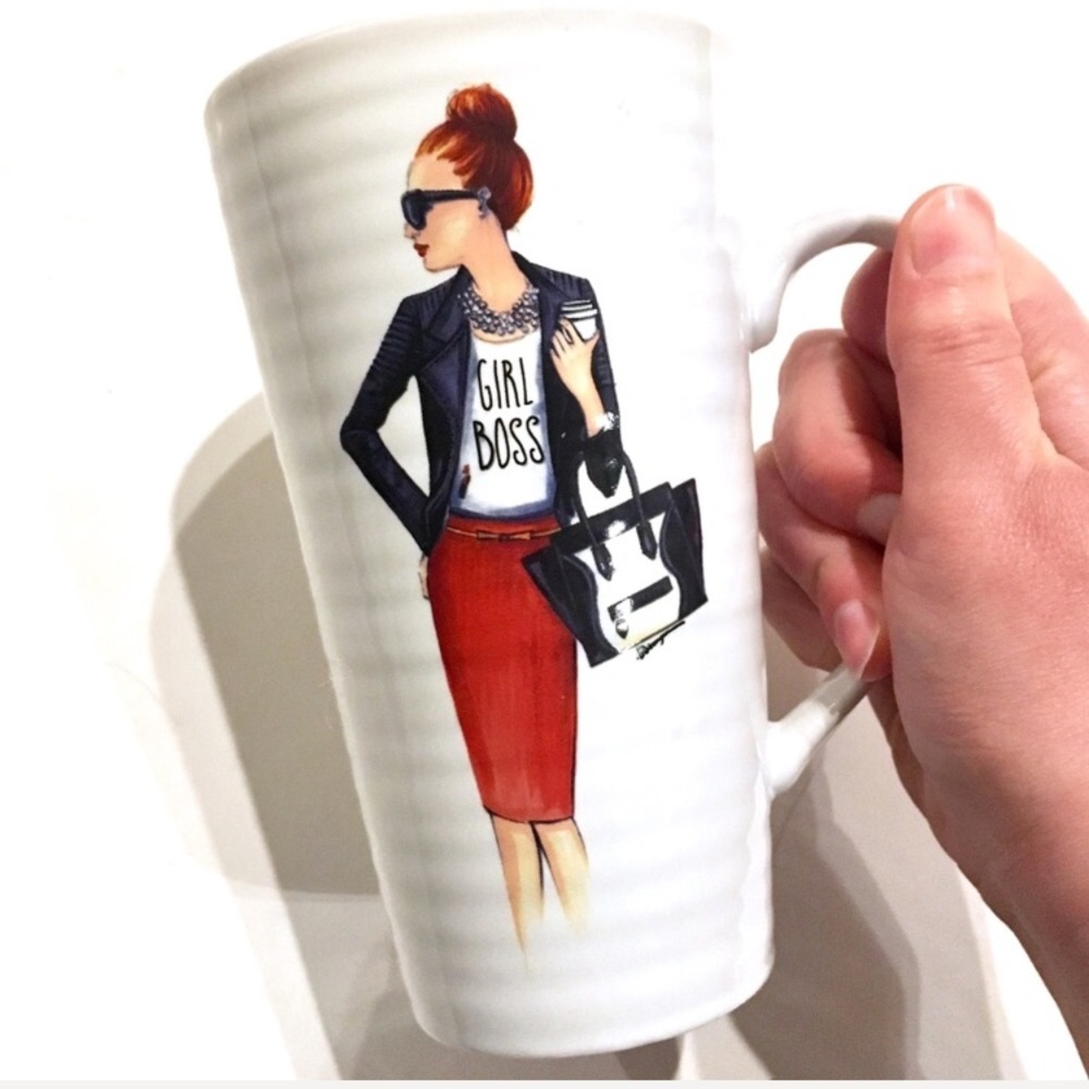 Rongrong Girl Boss Tall Ceramic Coffee Mug